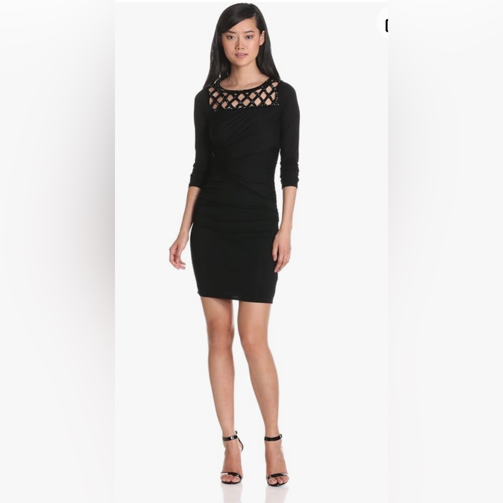 Plenty By Tracy Reese Black Embellished Shift Dress Size Small